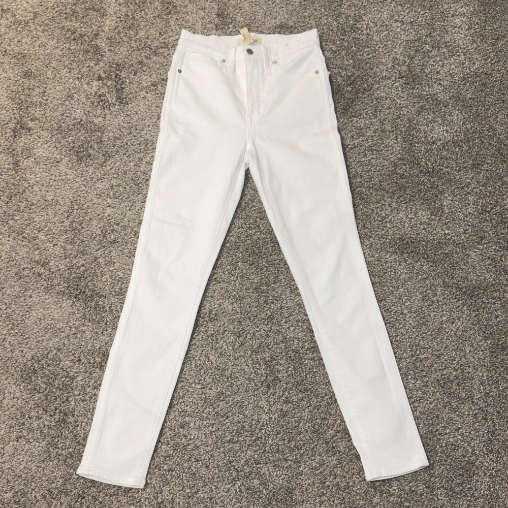 Madewell 10 High-Rise Skinny Jeans Pure White AJ233 Size 26 NWT